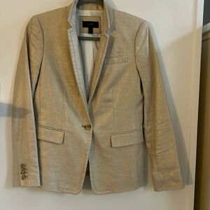 J crew linen/cotton gold flecked blazer